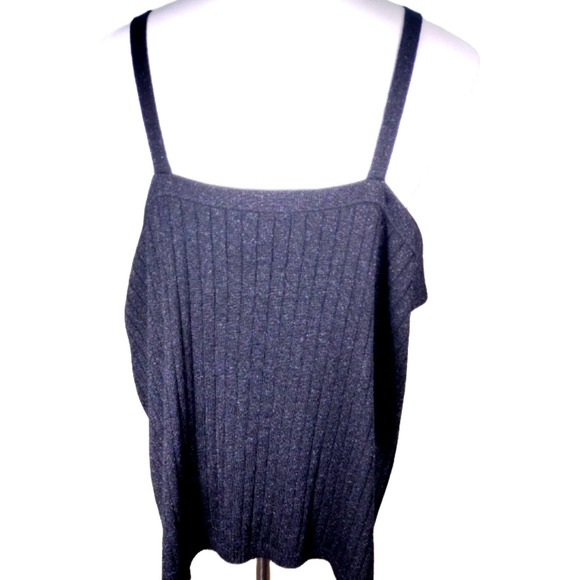 💸$10 🔥Working Classics Designs & Co Ribbed Knit Metallic Camisole Size 22/24 - Picture 3 of 6